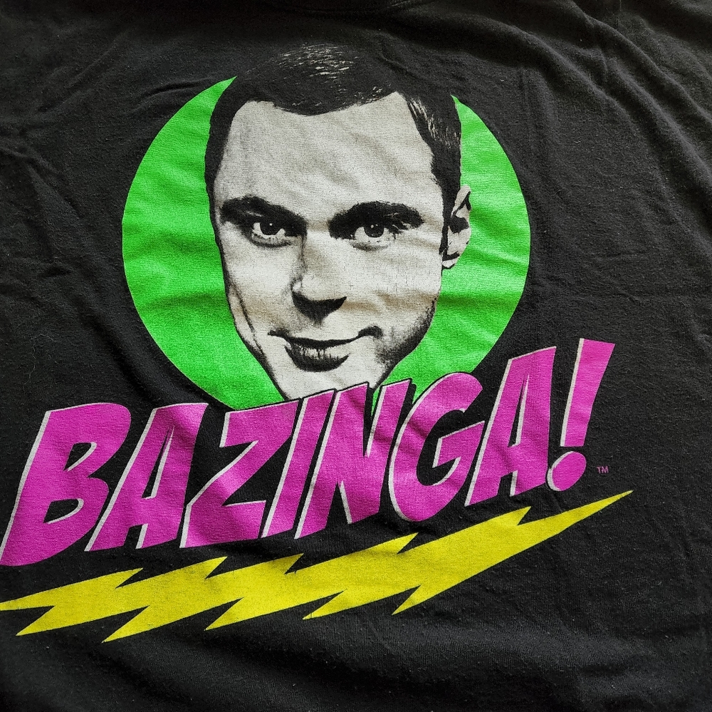 BAZINGA Sheldon The Big Bang Theory Men's XL Tshirt